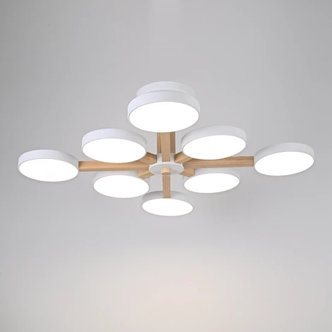 Потолочная люстра Wi-Fi на штанге Turna L8 White By ImperiumLoft Turna-B01 (LED, 220V, голосовое управление, умный дом - Алиса)