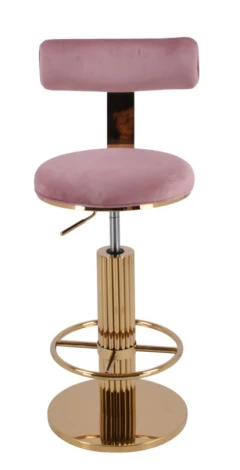 Стул барный Вивиан MC111-PK-2, пыльная роза/глянцевое золото