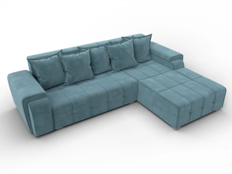 Диван угловой Лига-121 правый угол (ДСП,Брус,Велюр/Бирюзовый) Лига Диванов 137346