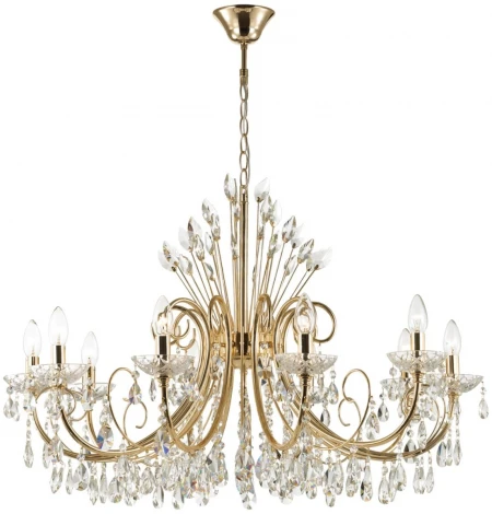 Подвесная люстра Odeon Light Versia 4977/10 (220V, хрусталь, подвески, на цепи, подсвечник, свеча)