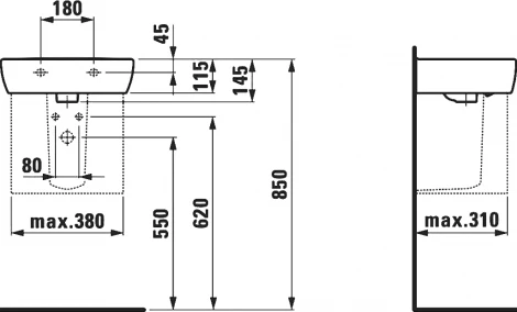 Рукомойник Laufen Pro 8.1195.1.000.104.1