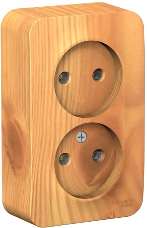 Розетка накладная двойная без заземления (ясень) Systeme Electric Blanca BLNRA000215