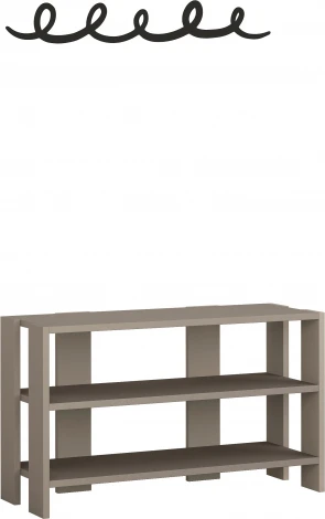 Обувница с вешалкой для одежды TONO SHOE RACK-HANGER (Дерево/Бежевый) LEVE