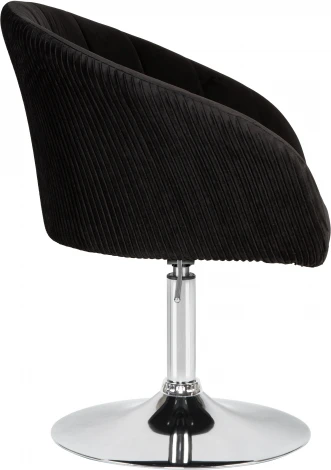 Кресло дизайнерское DOBRIN EDISON (черный велюр (1922-21)) 8600-LM 8600-LM, цвет сиденья черный (1922-21), основания хром
