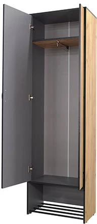 Шкаф Ивару ОЛЬГА-ЛОФТ 3, Дуб Крафт Золотой, Темно Серый