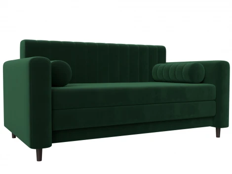 Диван прямой Лига-070 (ЛДСП,Брус,Фанера/Дерево/Велюр/Зеленый) Лига Диванов 129745