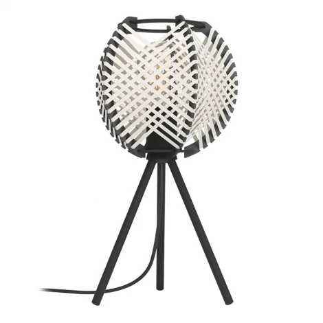 Настольная лампа Eglo Waverton 44008 1х40W (E27) сталь черный / текстиль, дерево, белый, черный