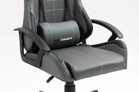 Кресло спортивное TopChairs Wyvern серо-черный арт.УТ000039485
