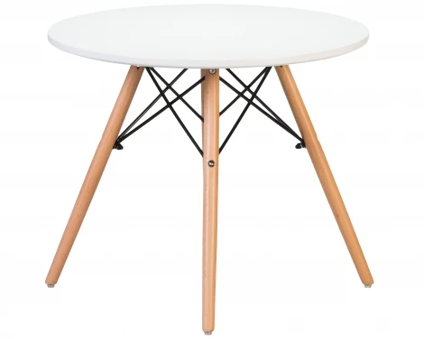 Стол журнальный SHELLEY (ножки светлый бук, цвет белый)