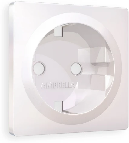 Лицевая панель Ambrella Volt ALFA (Жемчуг) для электрической розетки с заземлением QUANT AP2060