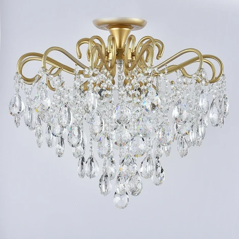 Потолочная люстра хрустальная на штанге Reluce 04066-0.3-06 MATT GOLD+CR (220V)