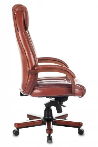 Кресло руководителя Бюрократ T-9922WALNUT светло-коричневый Leather Eichel кожа крестовина металл/дерево
