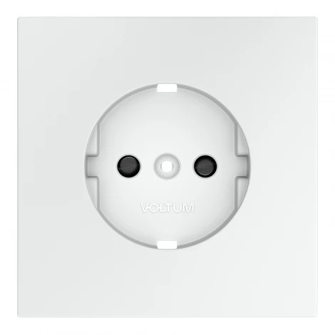Накладка для розетки с заземлением и защитными шторками Voltum S70 VLS000702 (белый матовый)