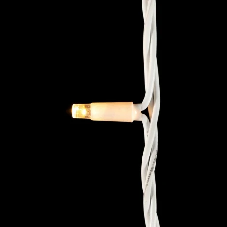 Гирлянда Нить 10м Тепло-Белая 24В, 75 LED, Провод Белый Каучук, IP65