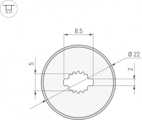 Силиконовый профиль WPH-FLEX-D22-360deg-S8-5m BLACK (Arlight, Силикон) 045866