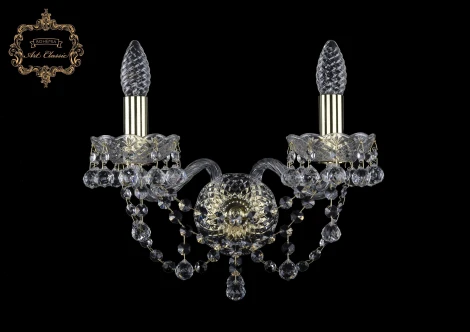 Бра Art Classic 10.26 10.26.2.141.Gd.B (220V, хрусталь, подвески, подсвечник, свеча)