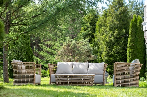 "Валенсия" лаунж-зона из искусственного ротанга, цвет соломенный 4SIS арт.УТ-00009998