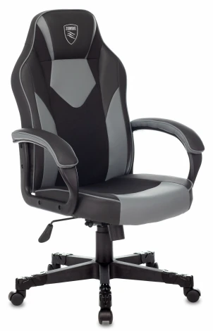 Кресло игровое Zombie GAME 17 черный/серый текстиль/эко.кожа крестовина пластик