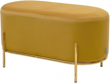 Пуф для гостиной ZEN BLUVEL-68 желтый, велюр / золотой каркас М-City