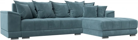Диван угловой НордСтар правый угол (Бирюзовый/Велюр) Лига Диванов арт.121106