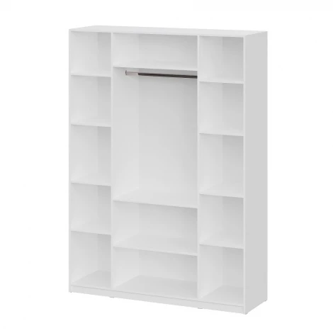 Шкаф распашной с наполнением Арника (11 полок + штанга) ШК 5 (1600), Белый