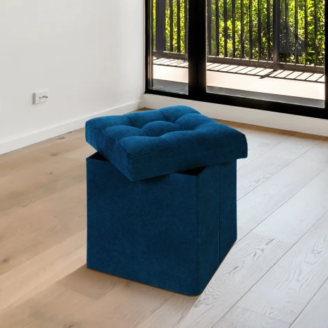 Пуфик Dreambag складной Синий Велюр 13258