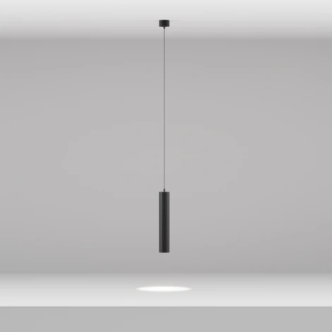 Арматура из металла. Встроенный LED-источник света утоплен в корпусе. Maytoni Technical P072PL-L12B4K-1 Focus LED (220V, на проводе, круглые)