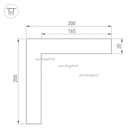 Угол SL-LINE-5035 внутренний (Металл) 030114 Arlight