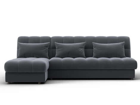 Диван угловой Лига-116 НПБ угол левый (ДСП,ЛДСП,Велюр/Серый) Лига Диванов 136954L