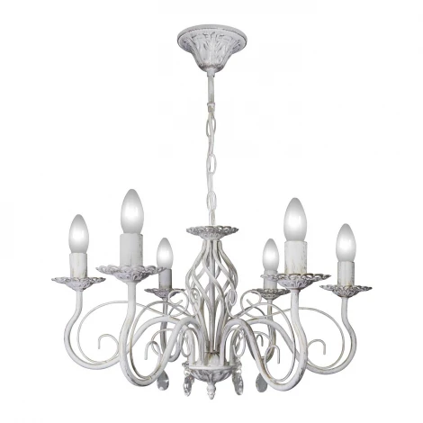 Люстра подвесная Day&Night, 6 ламп, белый с золотом и прозрачным