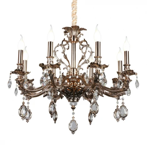 Подвесная люстра Omnilux Senis OML-74703-08 (220V, подвески, на цепи, подсвечник, свеча)