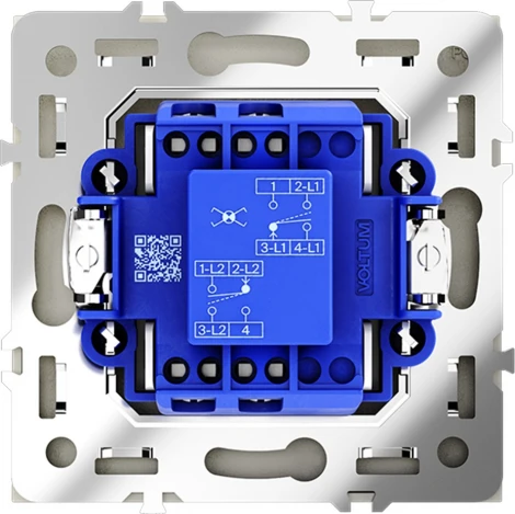 Перекрестный переключатель одноклавишный (сталь) Voltum S70 VLS010505