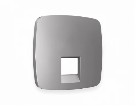 Лицевая панель Ambrella Volt OMEGA (Сталь матовый) для компьютерной/телефонной розетки RJ-45/RJ-11 QUANT OP5120