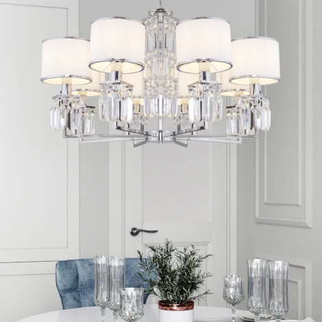 Подвесная люстра Eurosvet Zaffiro 10099/8 хром (220V, на цепи)