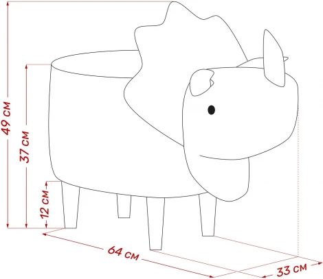 Пуф Leset Dino COMBI (Фанера,Массив дерева,Велюр/Желтый,Белый) арт.2500000127830