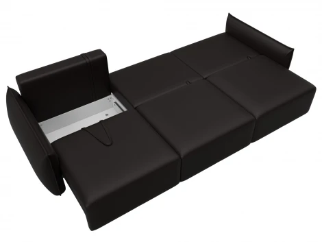 Диван прямой Лига-051 НПБ Лонг (ЛДСП,Брус,Фанера/Пластик/Экокожа/Коричневый) Лига Диванов 129883