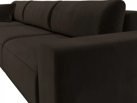 Диван угловой Лига-036 НПБ Классик Лонг левый угол (Коричневый/Микровельвет) Лига Диванов арт.121383L