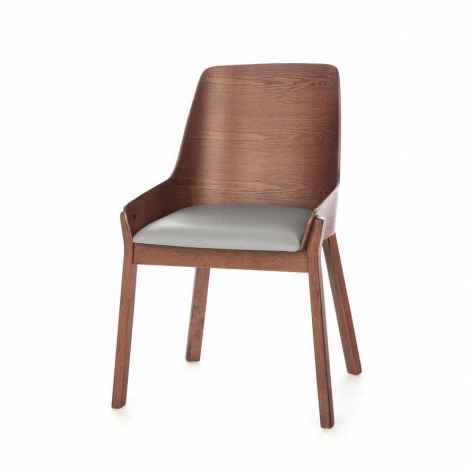 Стул Safia с мягким сиденьем Серый эко-кожа