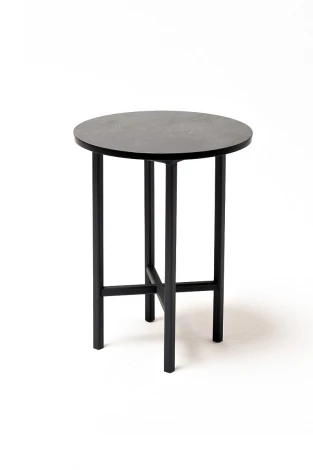 Интерьерный стол из HPL круглый, D30, H40, цвет серый гранит 4SIS Кипр KYP-RC658-D30-4sis