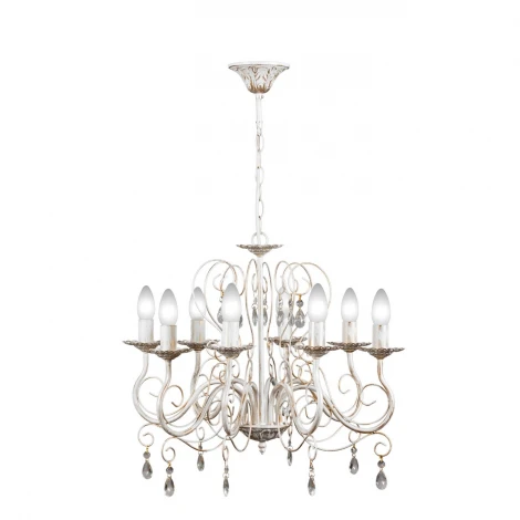 Люстра подвесная Day&Night, 8 ламп, белый с золотом и прозрачным