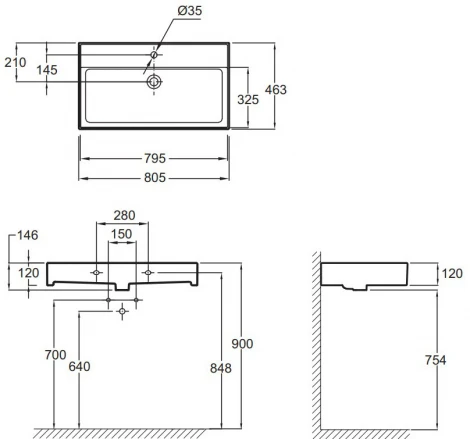 Раковина Jacob Delafon Vivienne EXBI112-00 80 см
