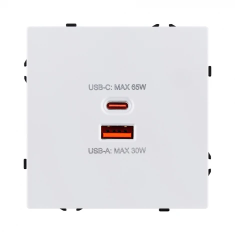 Розетка USB A+C 65W белый глянцевый Kollinger Eclipse EC-024WG