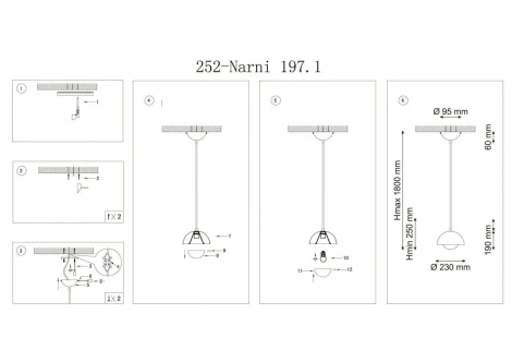 Подвесной светильник Lucia Tucci Narni 197.1 verde (220V, на проводе, шар)