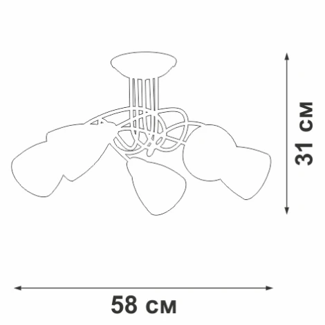 Потолочная люстра на штанге V3955-0/5PL Vitaluce