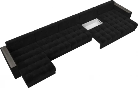 Диван П-образный с декором Лига-049 НПБ Мегалонг Лига Диванов (Велюр) арт.128528