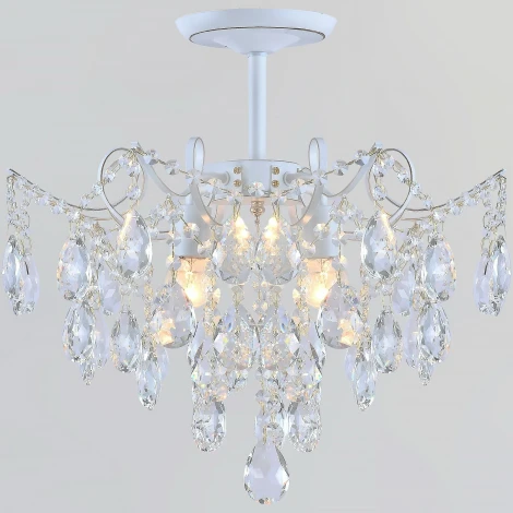 Потолочная люстра хрустальная на штанге Reluce 04058-0.3-04 WH+GOLD PN (220V)