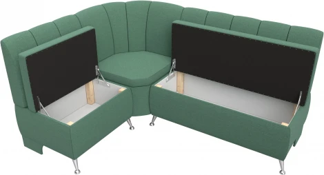 Диван кухонный угловой Кантри левый угол (Зеленый/Рогожка) Лига Диванов арт.123219L