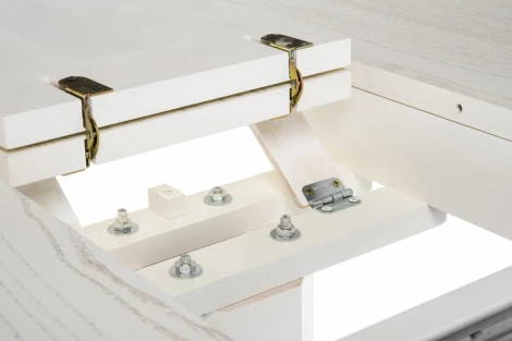 Стол деревянный Woodville Павия 100 молочный / золотая патина арт.615197