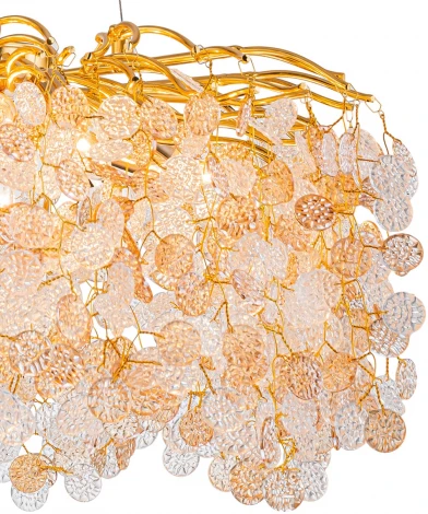 Подвесная люстра Escada Astrea 2112/10P 10х40Вт Е14, металл/хрусталь, золото/прозрачный (220V, на тросе, листья, ветки)