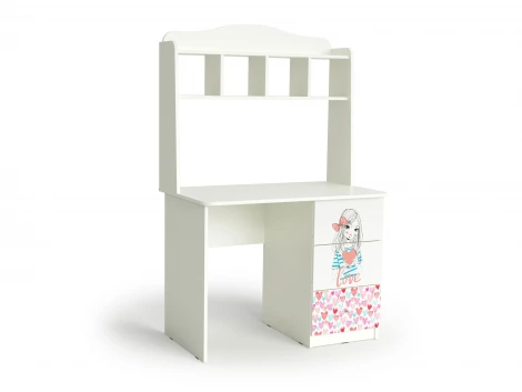 Стол письменный "Девочки", Белый шёлк МАМА Девочки 102057